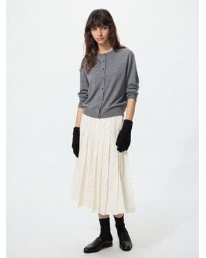 Uniqlo Chiffon Midi-Rok (Geplooid, Print) - Meerkleurig