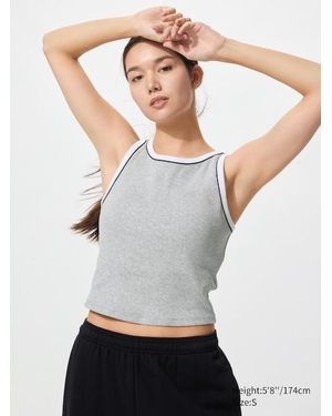 Uniqlo Cropped Bh-Top (Rib, Ringer) - Grijs