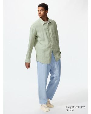 Uniqlo Easy Broek Van Linnenmix - Groen