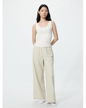 Uniqlo Flanellen Easy Broek - Wit