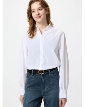 Uniqlo Katoenen Blouse (Ruches) - Wit