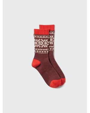 Uniqlo Heattech Sokken (Print) - Rood