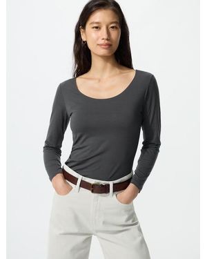 Uniqlo Heattech Longsleeve (Lage Hals) - Grijs