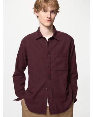 Uniqlo Flanellen Overhemd (Melange) - Paars