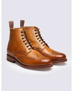 Grenson Sharp Calf Brogue Derby Boot - Brown