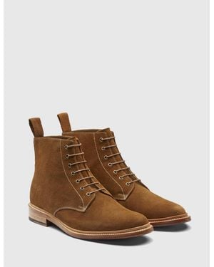 Grenson Fergal Suede Derby Boot - Brown