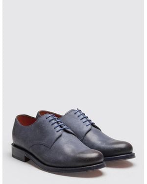 Grenson Finnegan Suede Derby Shoes - Blue