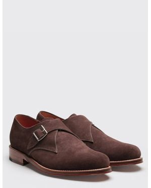 Grenson Nathan Suede Single Buckle Monk - Brown