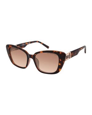 U.S. POLO ASSN. Medallion Cat-Eye Sunglasses - Brown