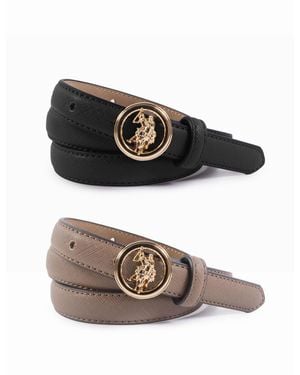 U.S. POLO ASSN. Two Pack Circle Logo Belt - Multicolor