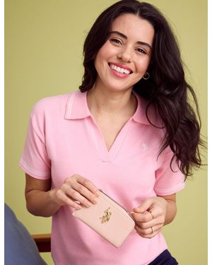 U.S. POLO ASSN. Zip Coin Wallet With Key Ring - Pink