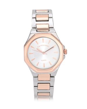 U.S. POLO ASSN. Ladies Link Analog Watch - Metallic