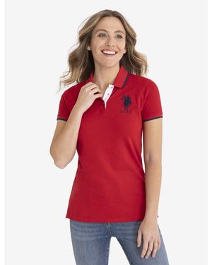 U.S. POLO ASSN. Solid Triple Crown Polo Shirt - Red