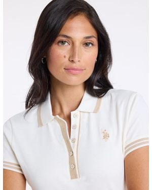 U.S. POLO ASSN. Enamel Button Tipped Polo Shirt - White