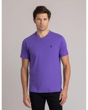 U.S. POLO ASSN. Solid V-Neck T-Shirt - Purple