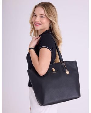U.S. POLO ASSN. Solid Lock Tote Bag - Black
