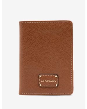 U.S. POLO ASSN. Solid Passport Case - Brown