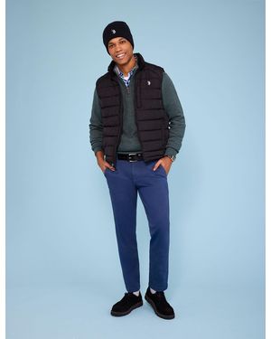 U.S. POLO ASSN. Stretch Twill Slim Staight Chino Pants - Blue