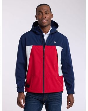 U.S. POLO ASSN. Colorblock Softshell Parka Jacket - Red
