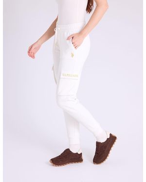 U.S. POLO ASSN. Metallic Embroiderd Cargo Jogger - White
