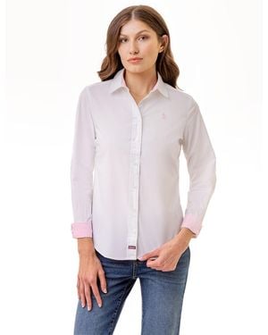 U.S. POLO ASSN. Solid Stretch Poplin Shirt - White