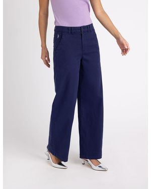 U.S. POLO ASSN. High Rise Wide Leg Chino - Blue