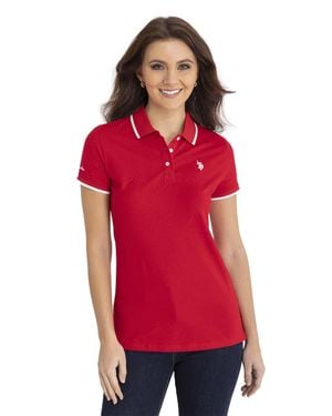U.S. POLO ASSN. Tipped Solid Polo Shirt - Red