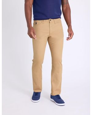 U.S. POLO ASSN. Stretch Calvary Twill Slim Straight Pants - Blue