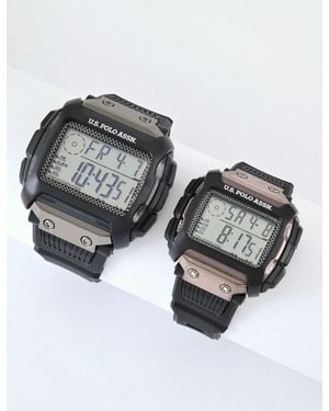 U.S. POLO ASSN. His And Hers Ana Digi Watch Set - Metallic
