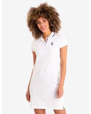 U.S. POLO ASSN. Tipped Polo Dress - White