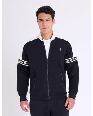 U.S. POLO ASSN. Tricot Tape Full Zip Fleece Track Jacket - Blue