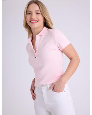 U.S. POLO ASSN. Slim Fit Interlock Polo Shirt - Pink