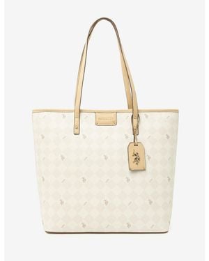 U.S. POLO ASSN. Diamond Signature Tote Bag - White