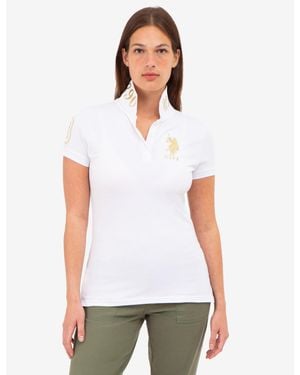 U.S. POLO ASSN. Uspa Metallic Print Polo Shirt - White