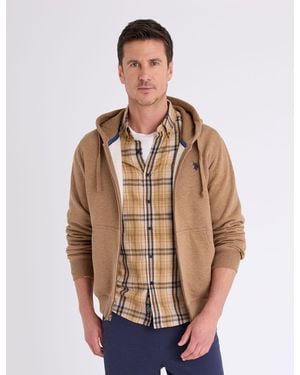 U.S. POLO ASSN. Full Zip Lined Hoodie - Natural
