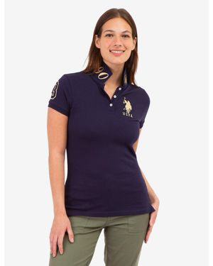 U.S. POLO ASSN. Uspa Metallic Print Polo Shirt - Blue