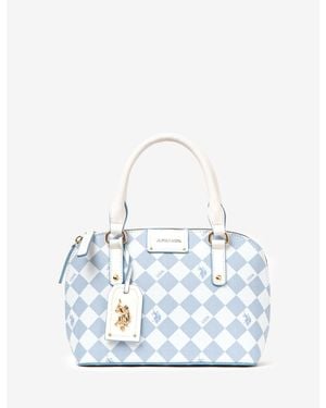 U.S. POLO ASSN. Diamond Signature Dome Bag With Crossbody Strap - Blue