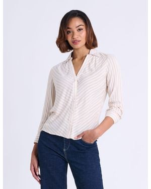 U.S. POLO ASSN. Long Sleeve Chevron Stripe Shirt - White