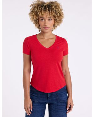 U.S. POLO ASSN. Tonal V-Neck T-Shirt - Red