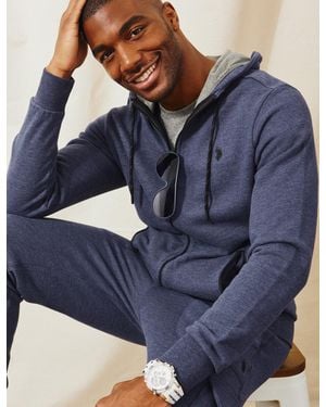 U.S. POLO ASSN. Label Full Zip French Terry Hoodie - Blue