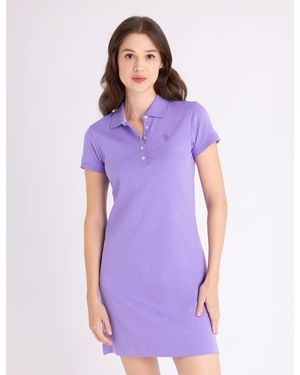 U.S. POLO ASSN. Slim Fit Polo Dress - Purple