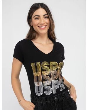 U.S. POLO ASSN. Triple Uspa V-Neck T-Shirt - Black