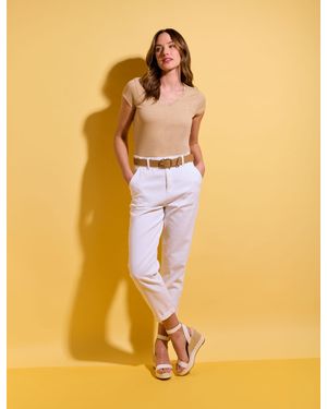 U.S. POLO ASSN. High Rise Paperbag Cropped Jeans - Yellow