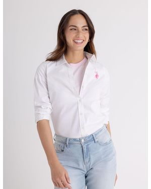 U.S. POLO ASSN. Tonal Oxford Shirt - White