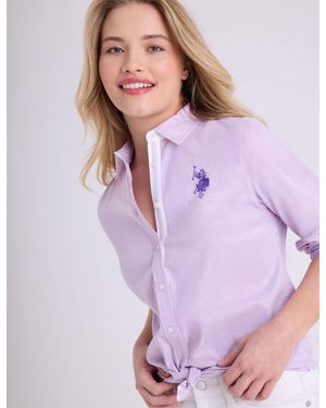 U.S. POLO ASSN. Tonal Oxford Shirt - Purple