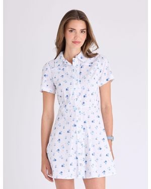 U.S. POLO ASSN. Floral Fitted Poplin Cirlce Dress - White