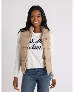 U.S. POLO ASSN. Classic Puffer Vest With Zip Pockets - White