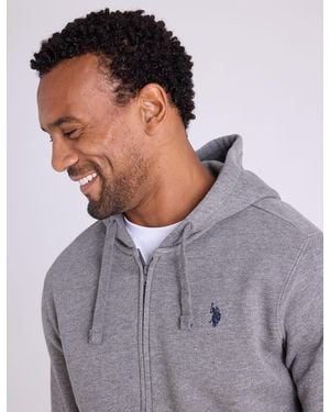 U.S. POLO ASSN. Full Zip Lined Hoodie - Gray