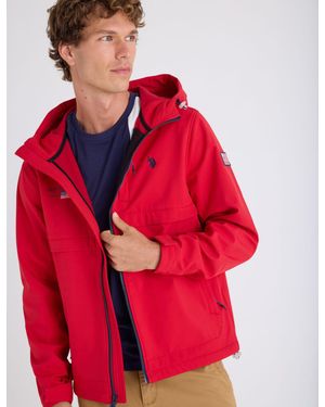 U.S. POLO ASSN. Bonded Softshell Flag Trek Jacket - Red