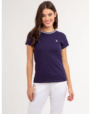 U.S. POLO ASSN. Ringer Neck Trim T-Shirt - Blue